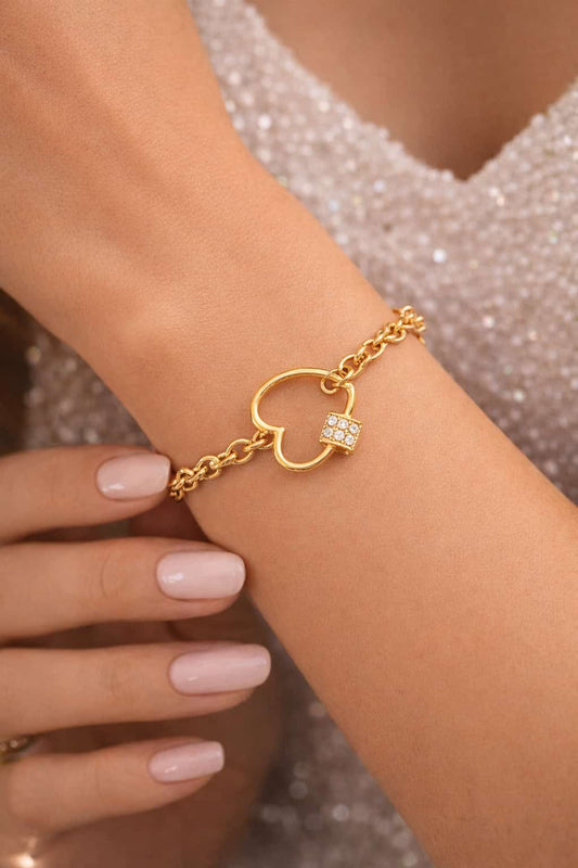 Arm Gliederkette mit Karabiner und Zirkonia – Dein Statement-Piece