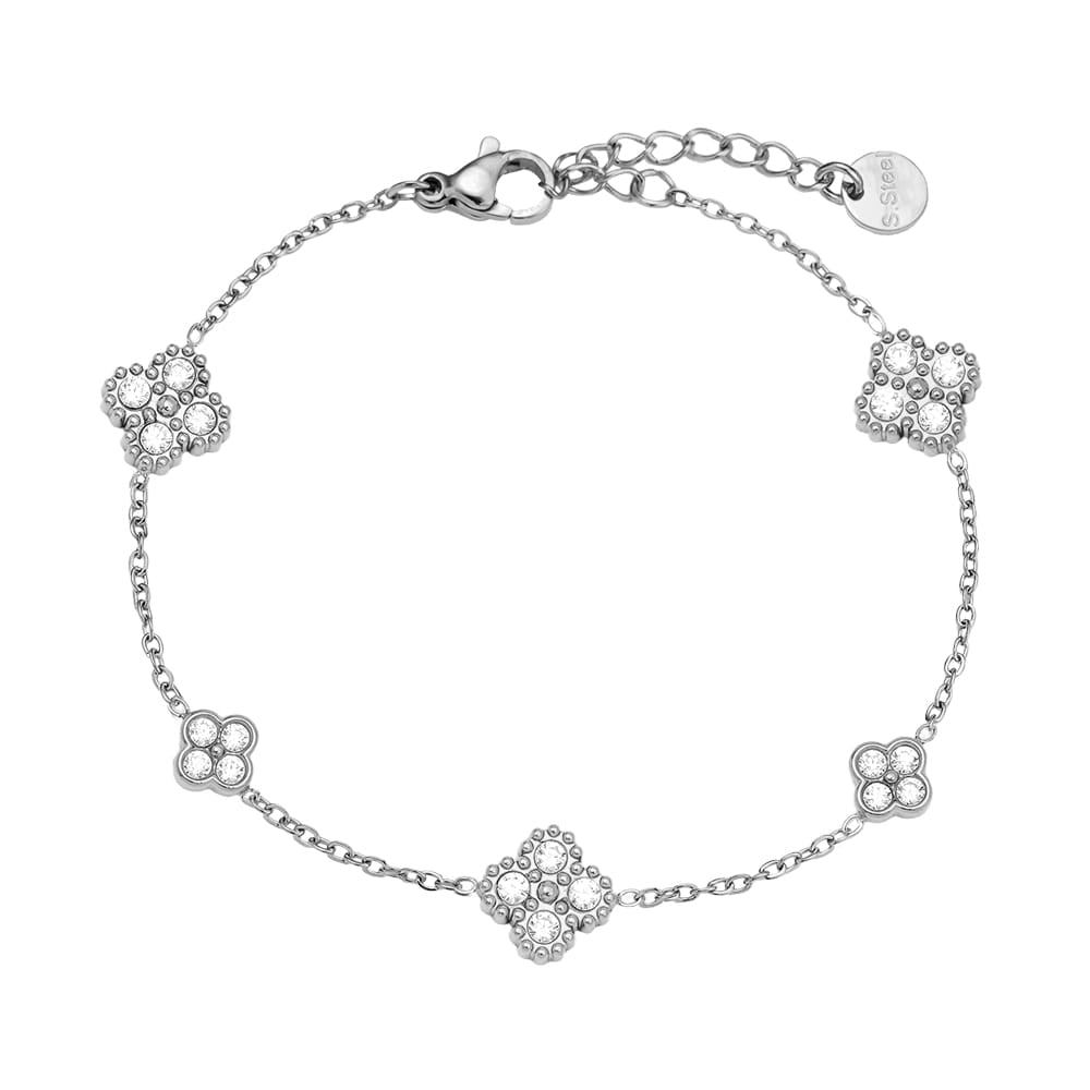 Kleeblatt-Armband mit Zirkonia Steinen