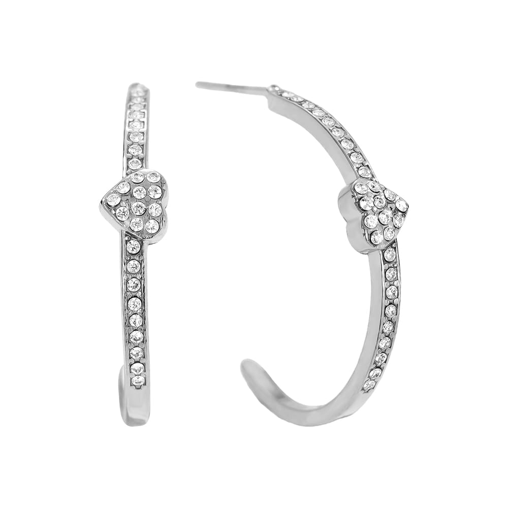 Creolen Herzform mit Zirkonia Steinen