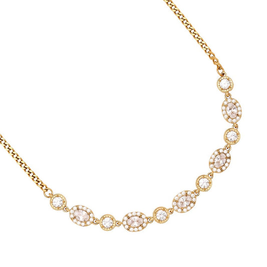 Goldene Kette mit Zirkonia-Elementen