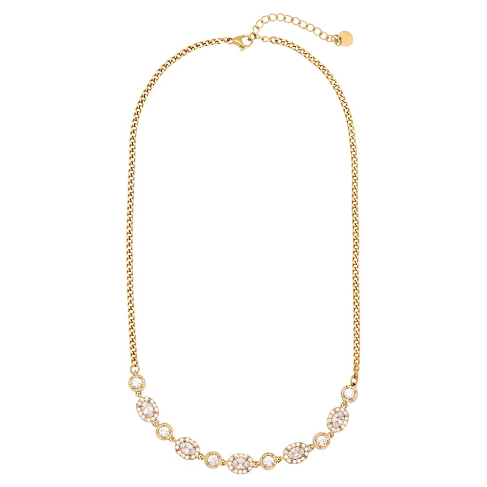 Goldene Kette mit Zirkonia-Elementen