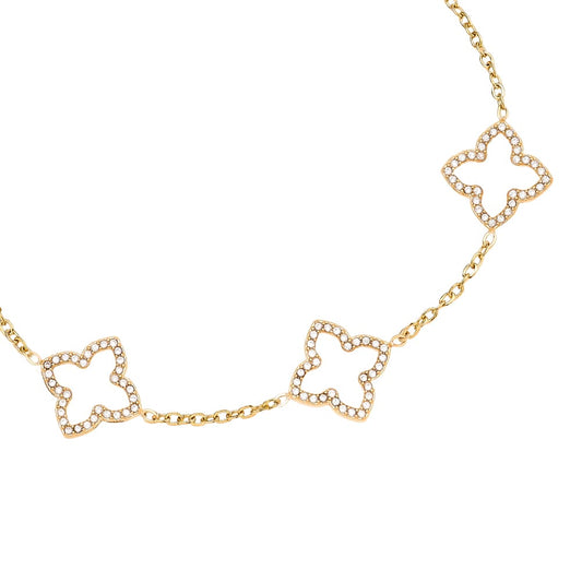 Goldene Kette mit Kleeblat-Details