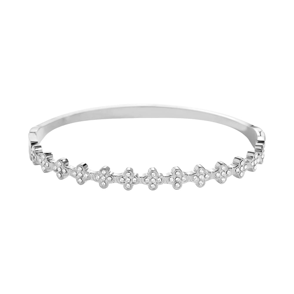 Eleganter Armreif mit funkelnden Kleeblatt-Motiven