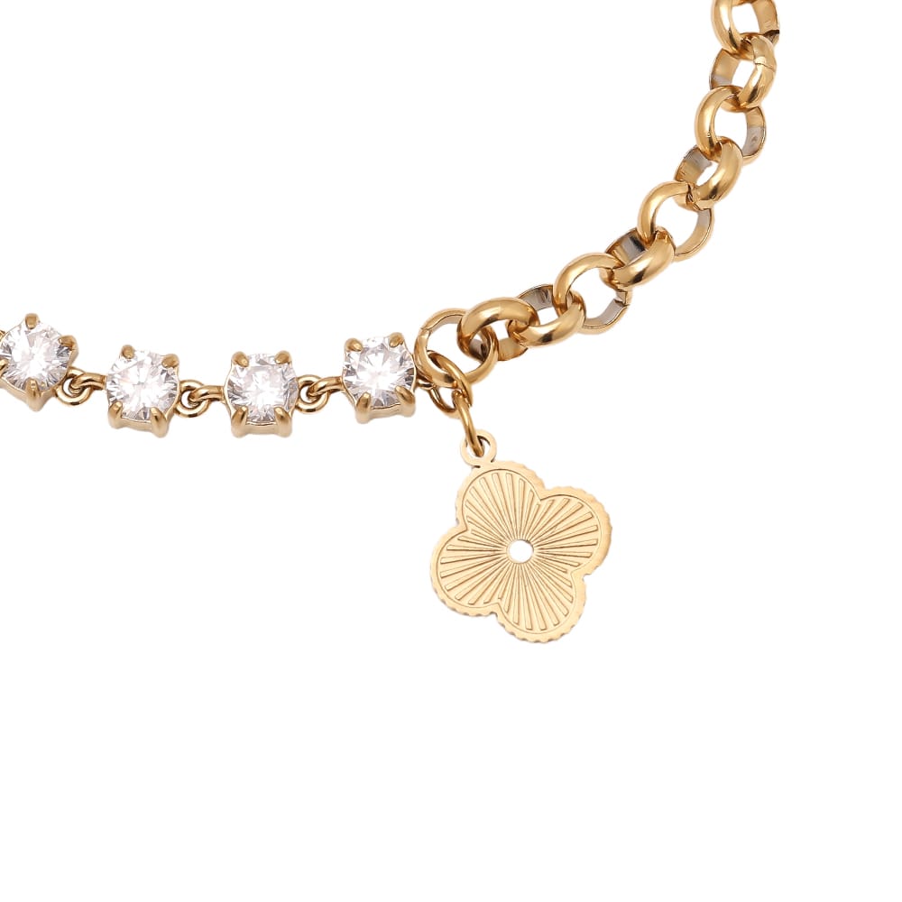 Hybrid-Armband Zirkonia & Kette