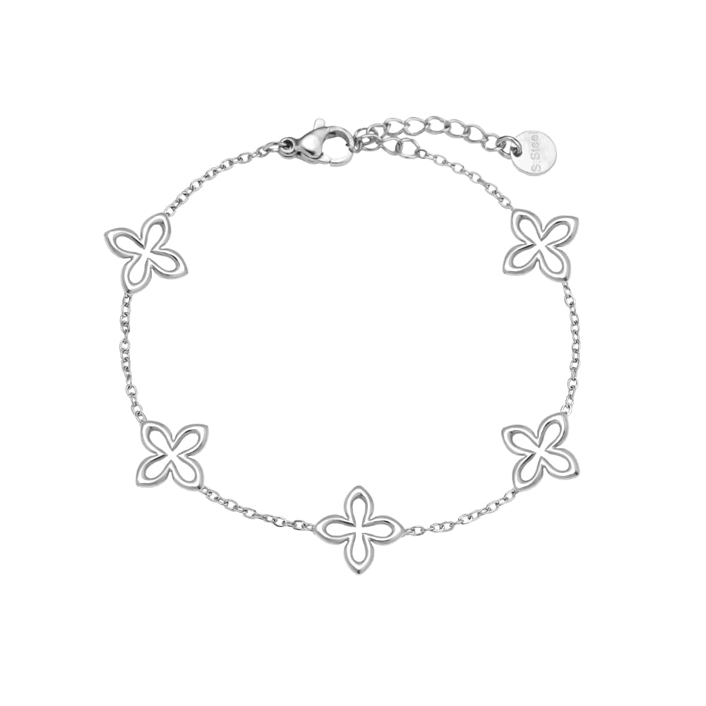Zartes Kleeblatt-Armband mit fünf Anhängern