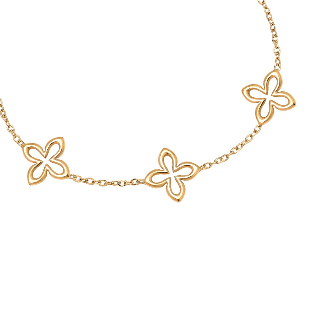 Zartes Kleeblatt-Armband mit fünf Anhängern