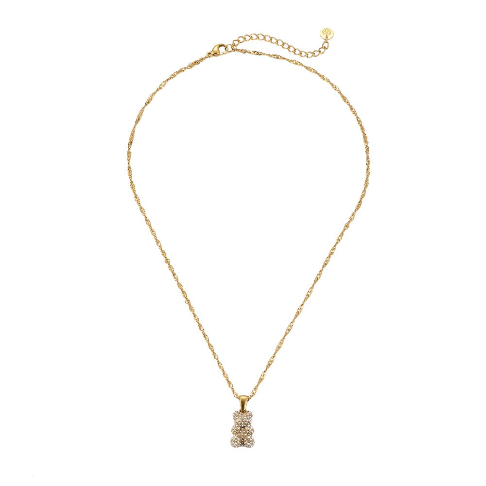 Glitzernder Bären-Anhänger aus Gold