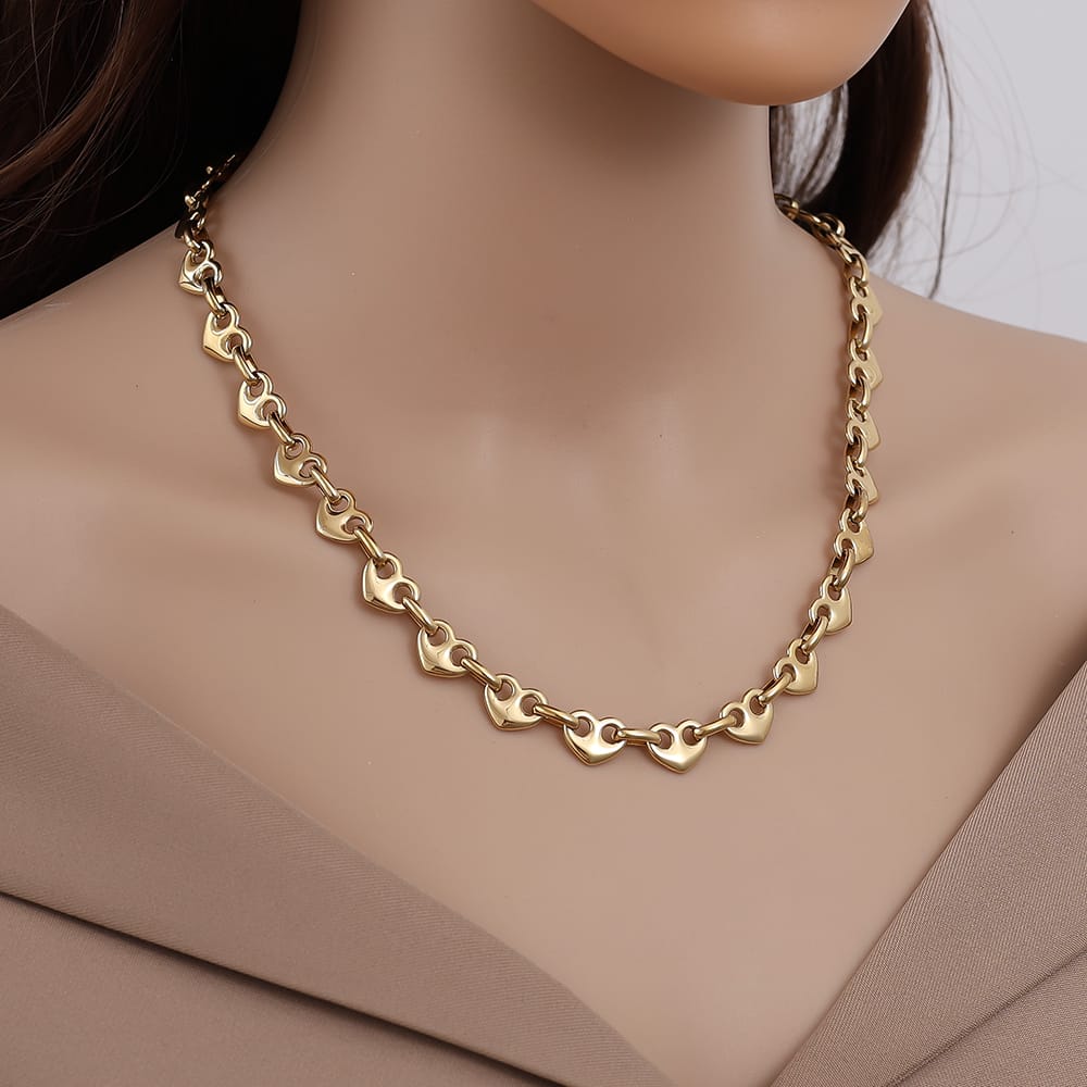 Herz-Glieder Choker Kette – Chunky Chain