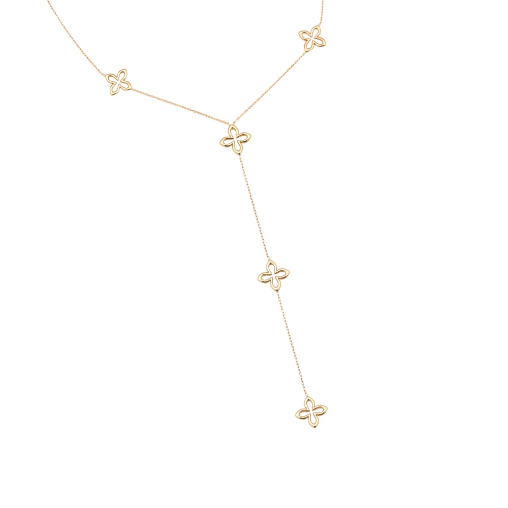 Kleeblatt Lariat-Kette mit neun Anhängern