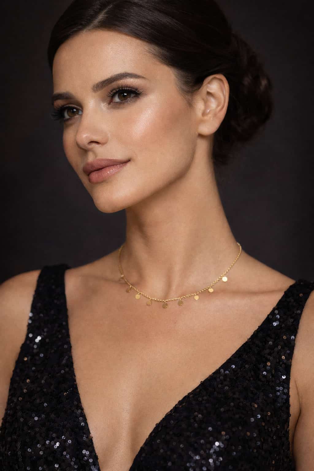 Plättchen-Choker Halskette