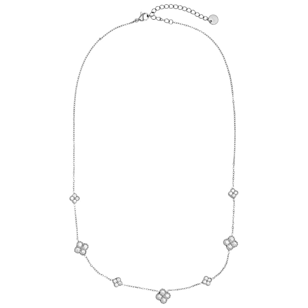 Zarte Halskette mit funkelnden Kleeblatt-Charms
