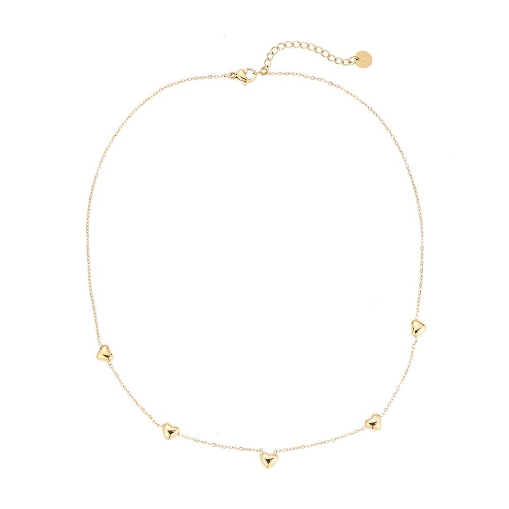 Zarte Halskette mit kleinen Herz-Anhängern