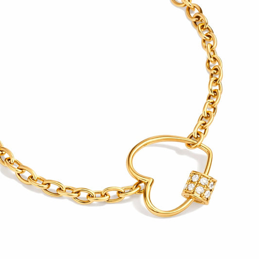 Arm Gliederkette mit Karabiner und Zirkonia – Dein Statement-Piece