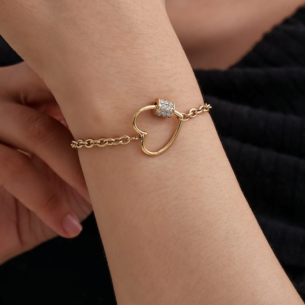 Arm Gliederkette mit Karabiner und Zirkonia – Dein Statement-Piece