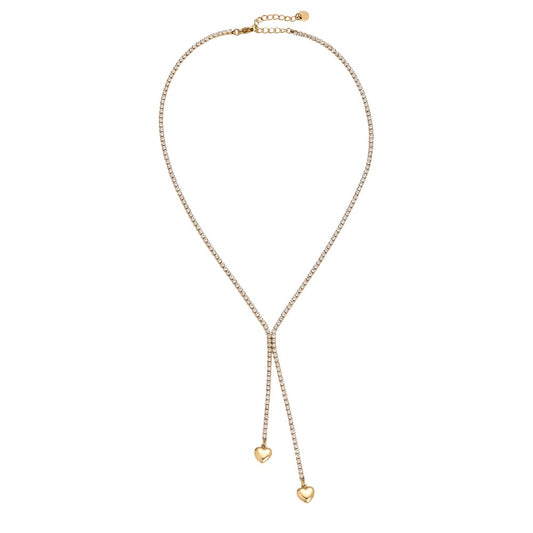 Tenniskette im Lariat-Stil mit Herz-Anhängern