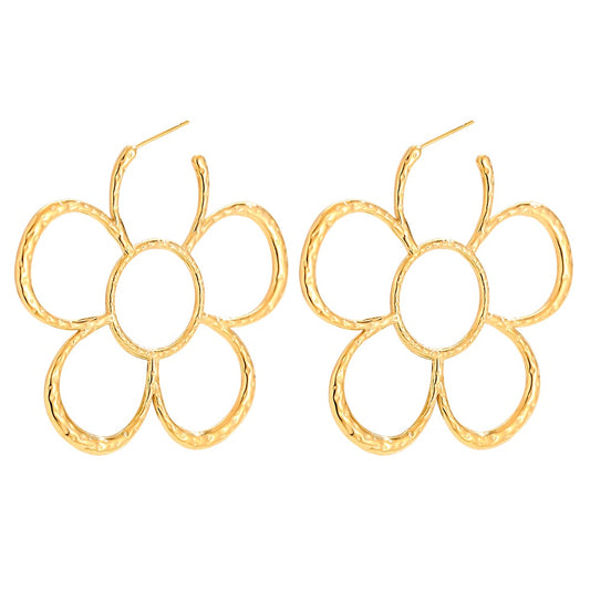 Blüten-Creolen in Gold