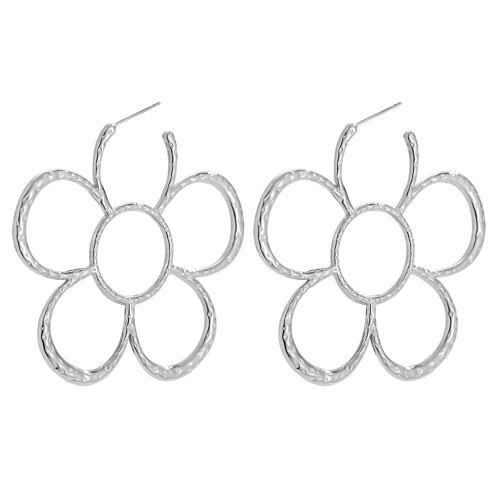 Blüten-Creolen in Gold