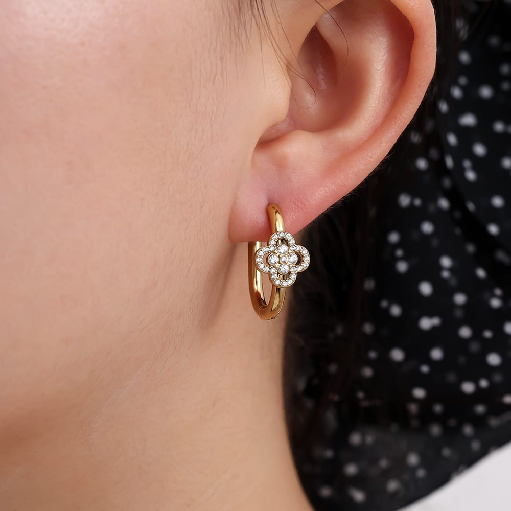 Creolen mit Kleeblatt-Charm