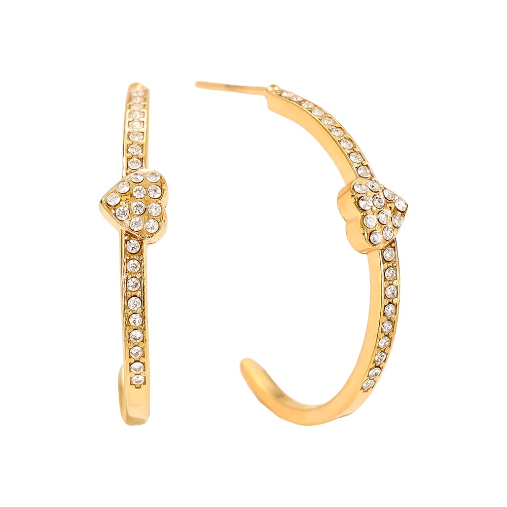 Creolen Herzform mit Zirkonia Steinen