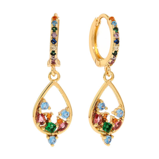 Creolen mit Regenbogen-Kristall Tropfen