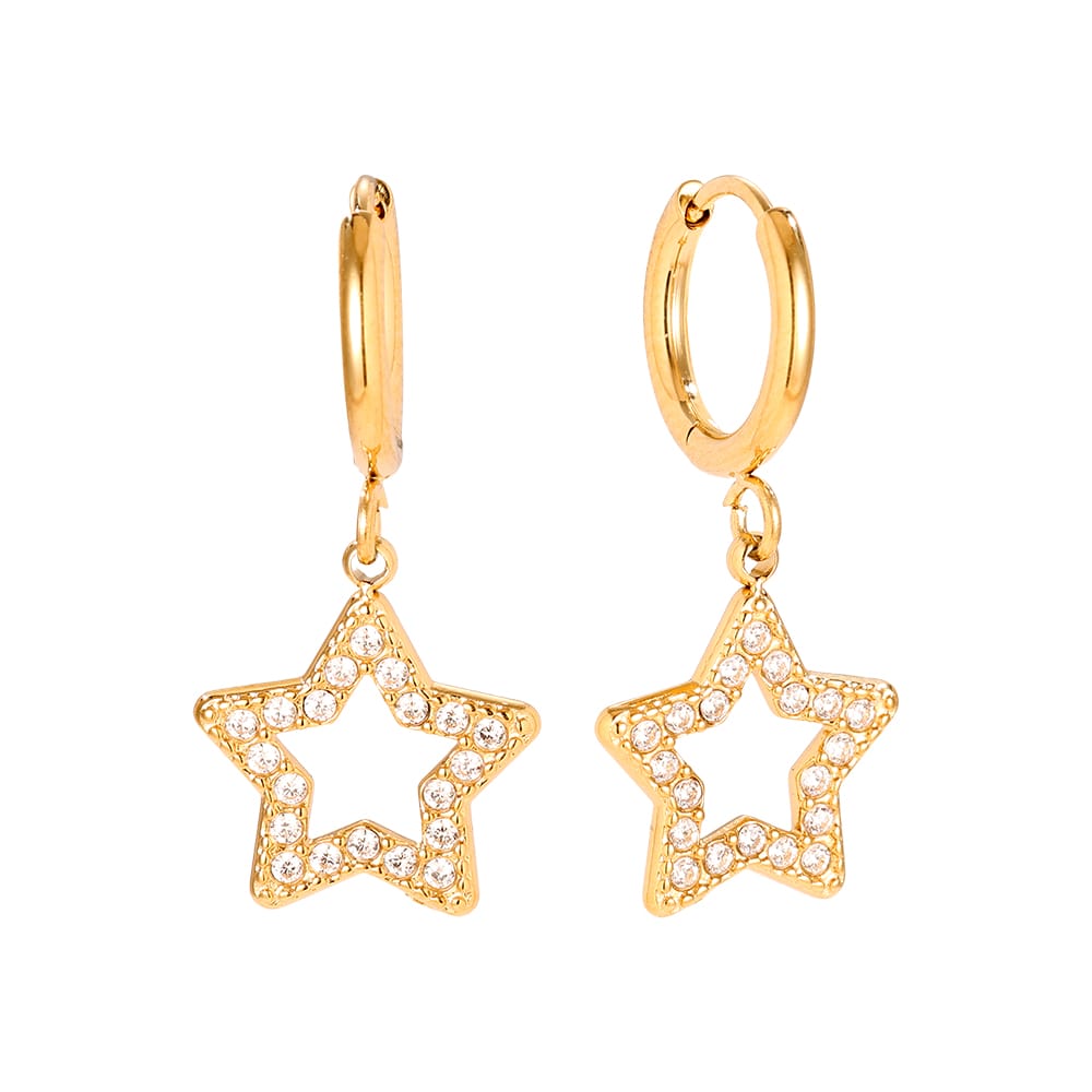 Creolen mit funkelndem Stern-Anhänger