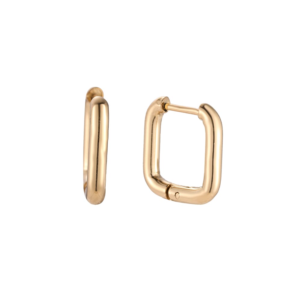 Eckige Creolen in Gold