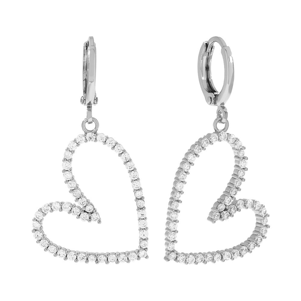Herz Ohrringe mit Zirkonia Steinen