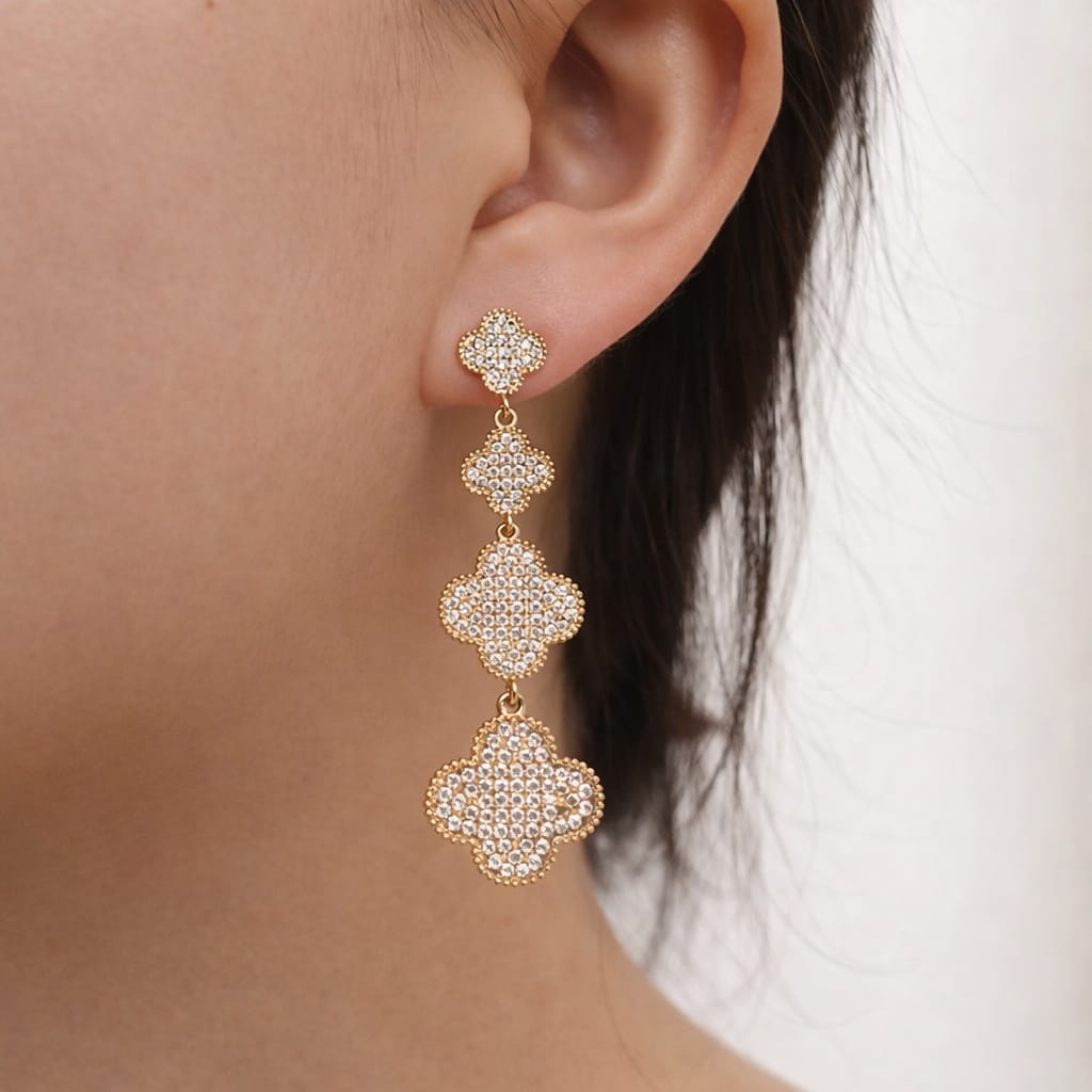 Glamouröse Kleeblatt-Kaskade Ohrhänger