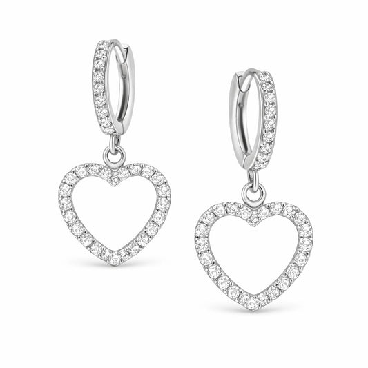 Zirkonia Herz-Ohrringe