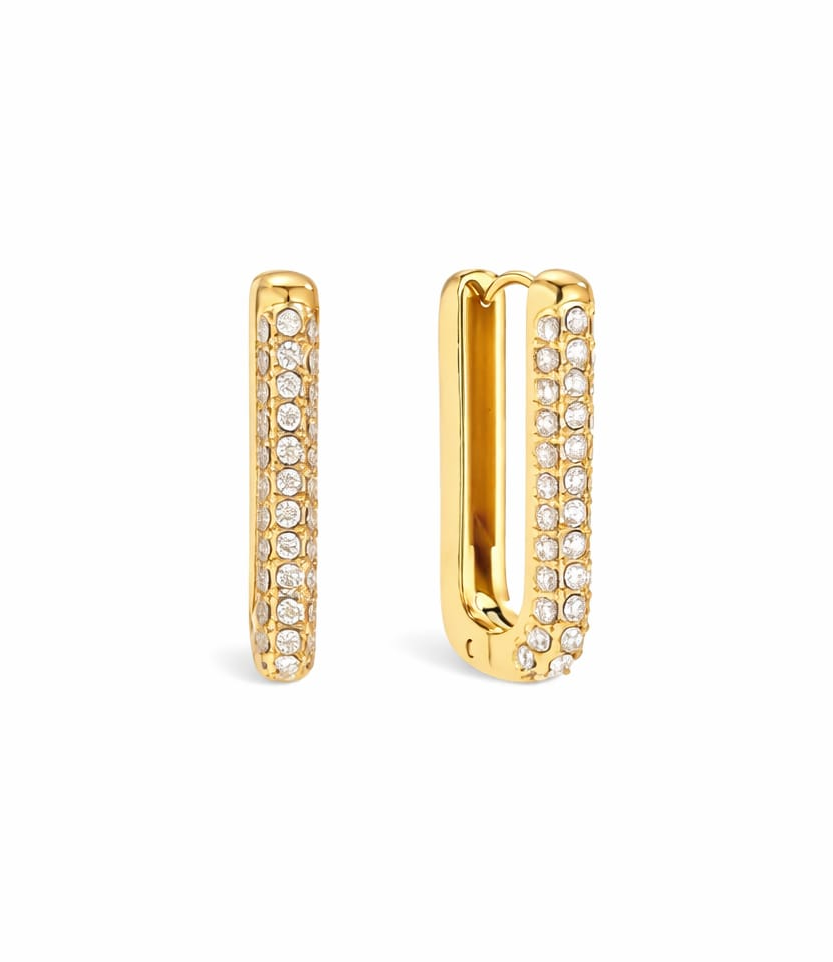 Pavé Creolen Ohrringe in Gold