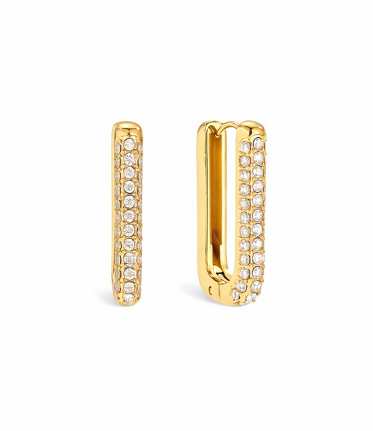 Pavé Creolen Ohrringe in Gold